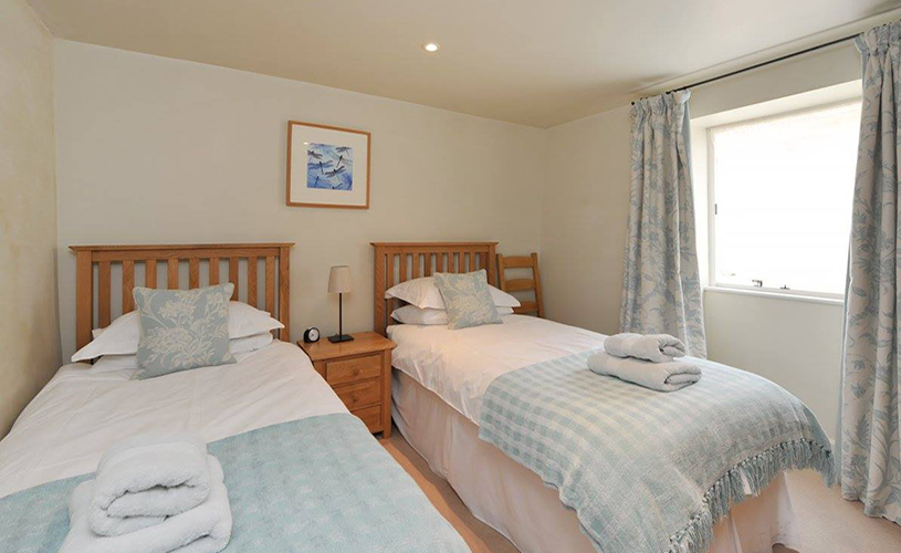 Twin bedroom at Park Farm Country Cottages near Bristol